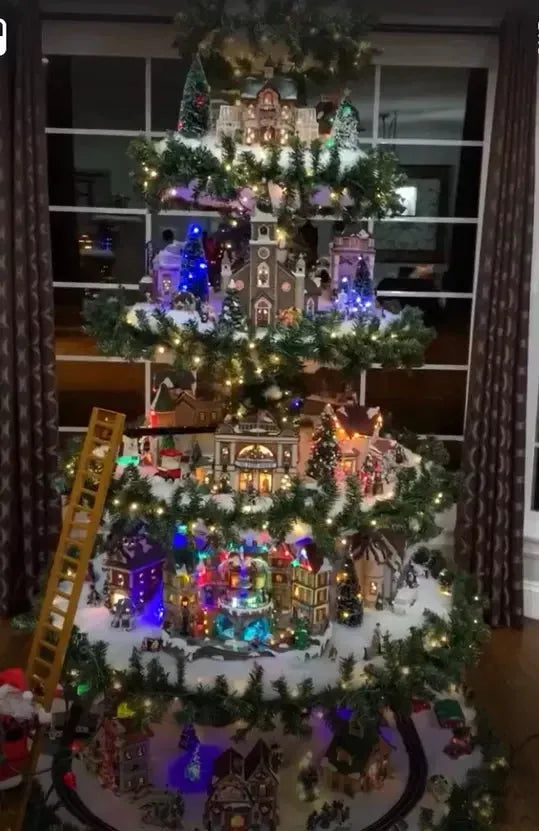 🎅Ferris Wheel Christmas Tree 🎄(With A Train, A Ferris Wheel, A Brightly Lit House And A Santa)