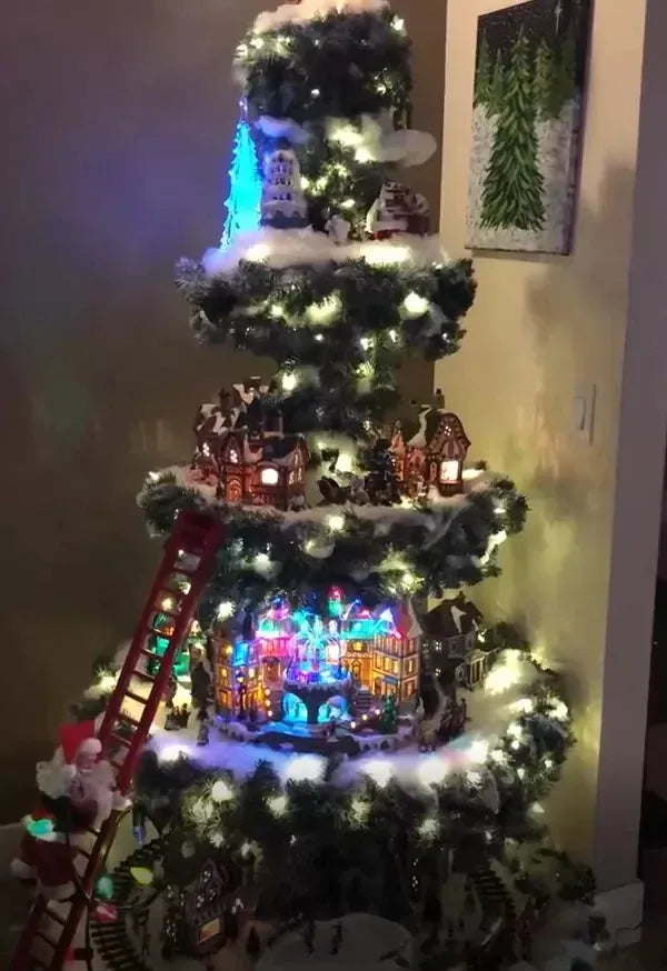 🎅Ferris Wheel Christmas Tree 🎄(With A Train, A Ferris Wheel, A Brightly Lit House And A Santa)