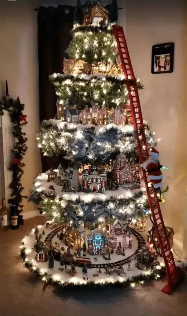 🎅Ferris Wheel Christmas Tree 🎄(With A Train, A Ferris Wheel, A Brightly Lit House And A Santa)