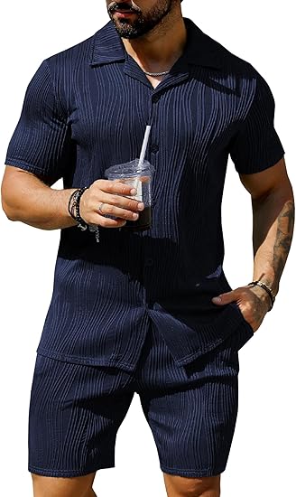 🕶️Men's short-sleeved casual suit🌴