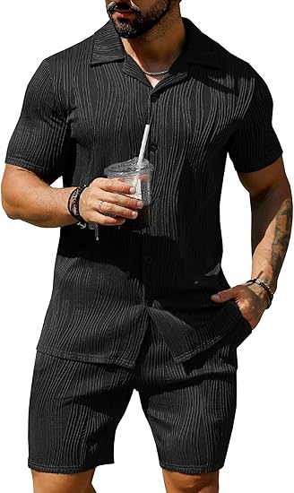 🕶️Men's short-sleeved casual suit🌴