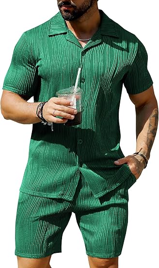🕶️Men's short-sleeved casual suit🌴