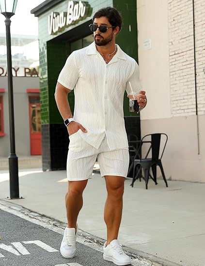 🕶️Men's short-sleeved casual suit🌴