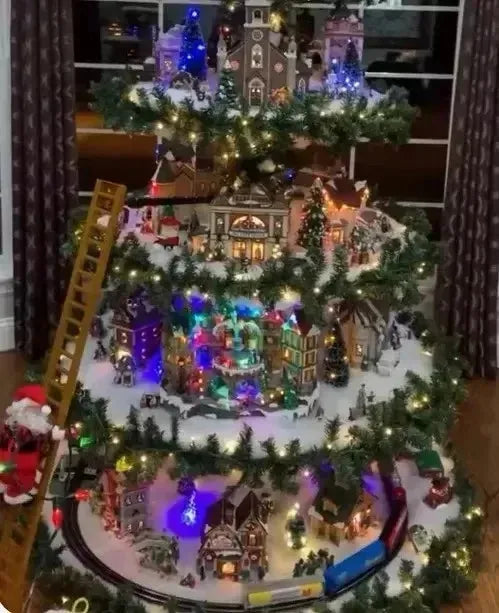 🎅Ferris Wheel Christmas Tree 🎄(With A Train, A Ferris Wheel, A Brightly Lit House And A Santa)