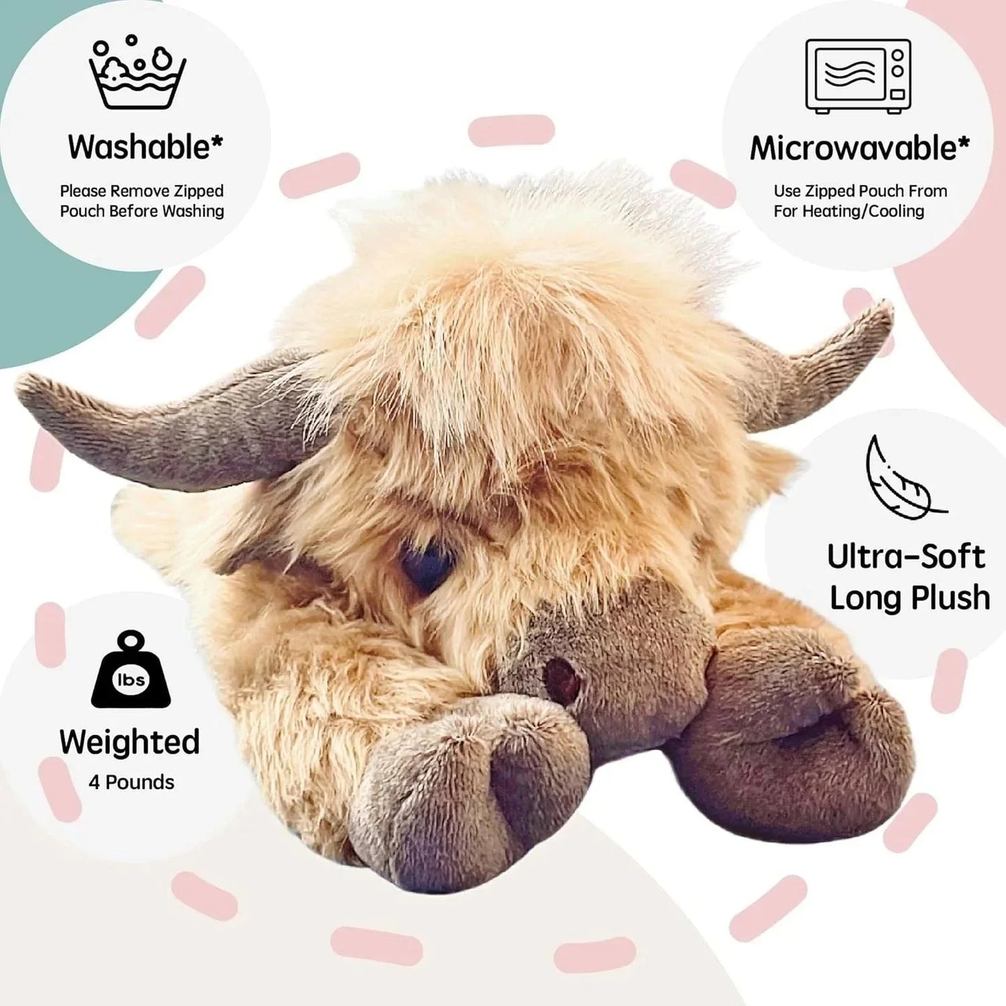 🔥Hot Sale Christmas New Gift 🎁Cute Cartoon Highland Cow Stuffed Toy🐂