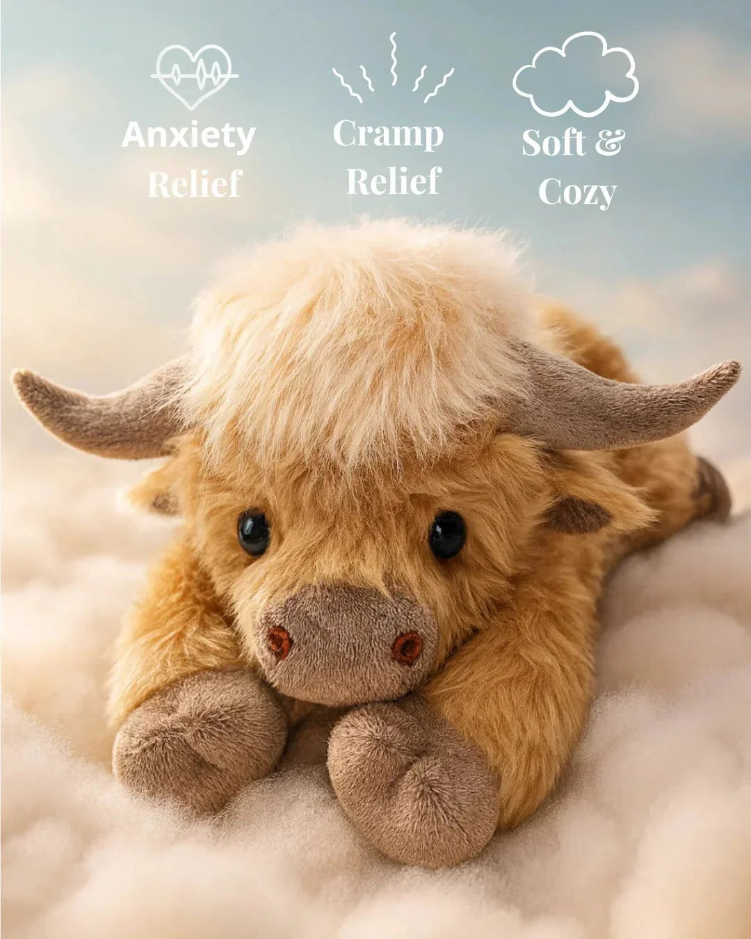 🔥Hot Sale Christmas New Gift 🎁Cute Cartoon Highland Cow Stuffed Toy🐂