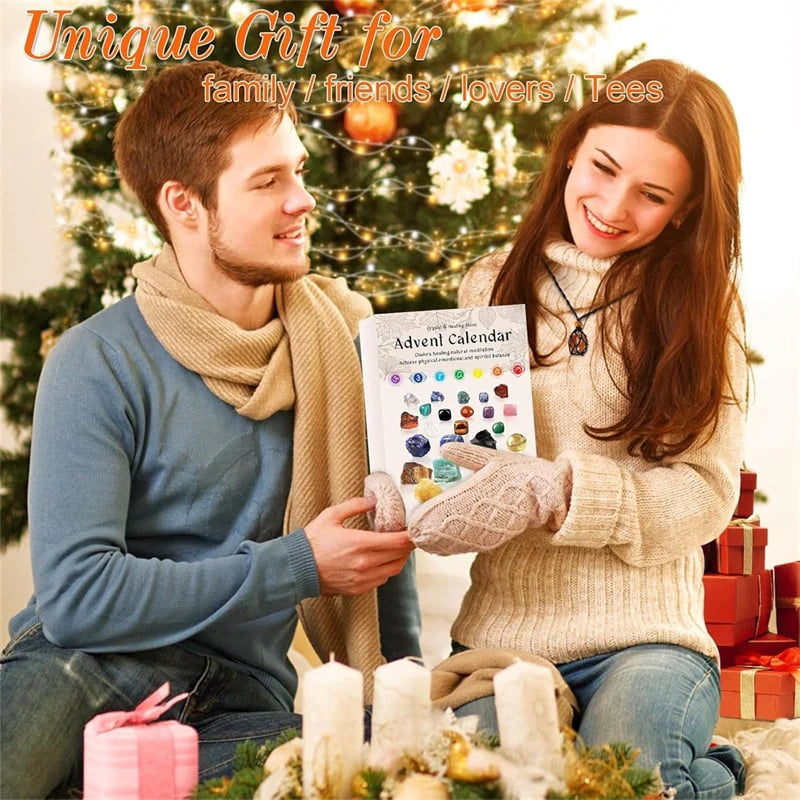 🎁Christmas Sale🎅🎄24 Pcs Christmas Calendar Crystals - Natural Stone Crystal Journey