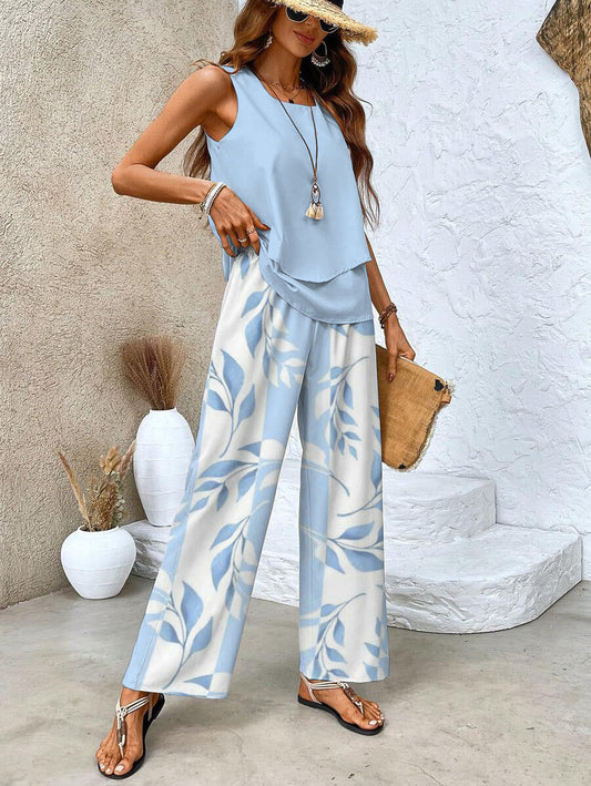 🌴Sleeveless Double Vest Pants Set👒