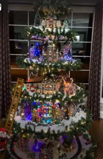 🎅Ferris Wheel Christmas Tree 🎄(With A Train, A Ferris Wheel, A Brightly Lit House And A Santa)
