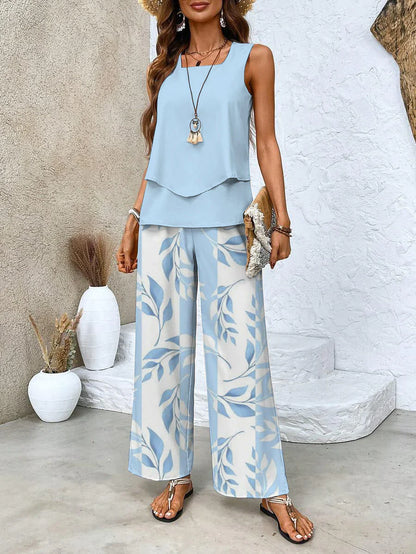 🌴Sleeveless Double Vest Pants Set👒