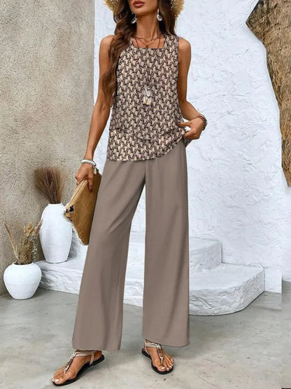 🌴Sleeveless Double Vest Pants Set👒