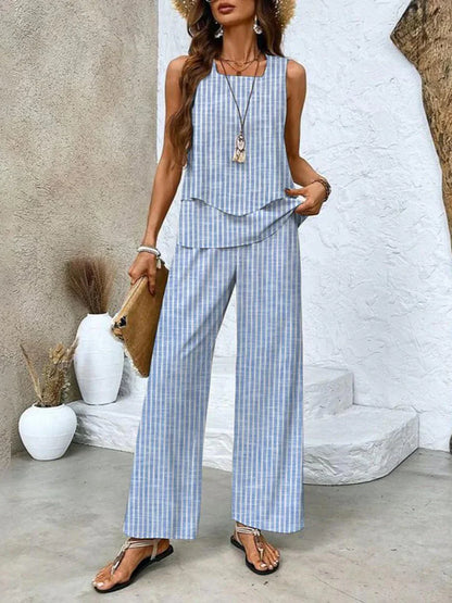 🌴Sleeveless Double Vest Pants Set👒