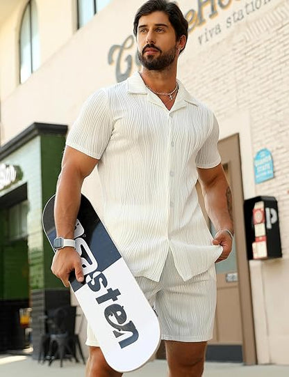 🕶️Men's short-sleeved casual suit🌴