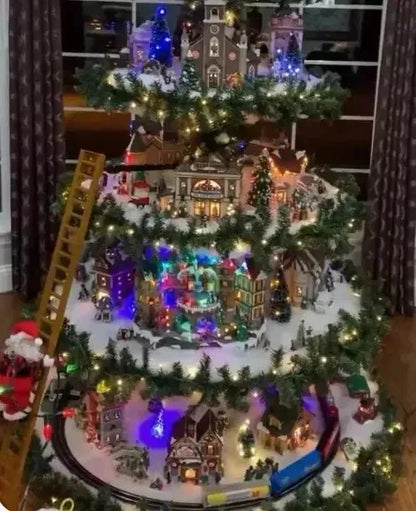 🎅Ferris Wheel Christmas Tree 🎄(With A Train, A Ferris Wheel, A Brightly Lit House And A Santa)